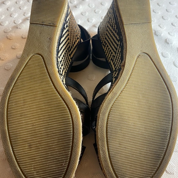 GH.Bass & Co. Black Ankle Strap Woven Wedge Sandle - Picture 10 of 16